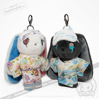 Load image into Gallery viewer, Mini Plush Outfit -Blue Kitty Kimono accessory
