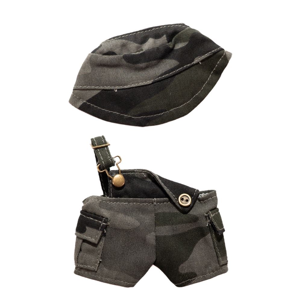 Mini Plush Outfit Camo off the Shoulder Overalls accessory