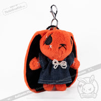 Load image into Gallery viewer, Mini Plush Outfit - Denim Pearl Bow Dress accessory
