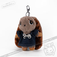 Load image into Gallery viewer, Mini Plush Outfit - Denim Pearl Bow Dress accessory
