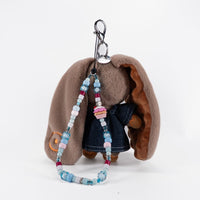 Load image into Gallery viewer, Mini Plush Outfit - Denim Pearl Bow Dress accessory
