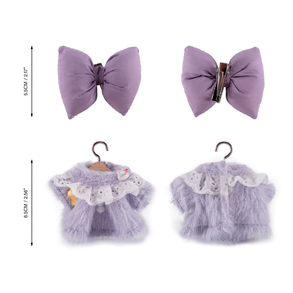Mini Plush Outfit - Fuzzy Purple Dress accessory