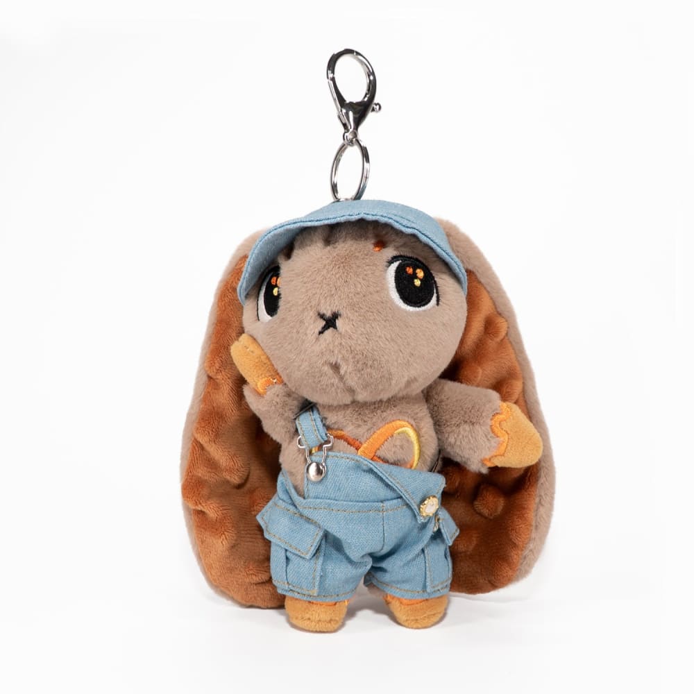 Mini Plush Outfit Light Denim off the Shoulder Overalls accessory