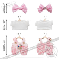 Load image into Gallery viewer, Mini Plush Outfit - Pink Bow Gingham Outfit accessory
