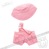 Load image into Gallery viewer, Mini Plush Outfit Pink off the Shoulder Overalls accessory
