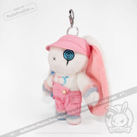 Load image into Gallery viewer, Mini Plush Outfit Pink off the Shoulder Overalls accessory
