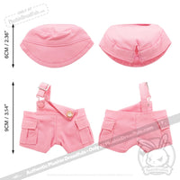 Load image into Gallery viewer, Mini Plush Outfit Pink off the Shoulder Overalls accessory

