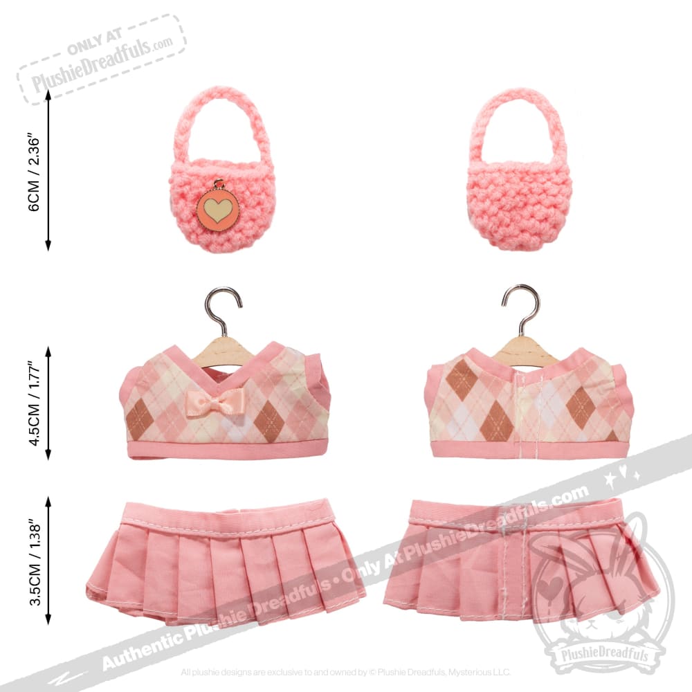 Mini Plush Outfit - Pink Prep Ensemble accessory