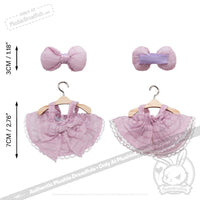 Load image into Gallery viewer, Mini Plush Outfit - Purple Pinafore Dress accessory

