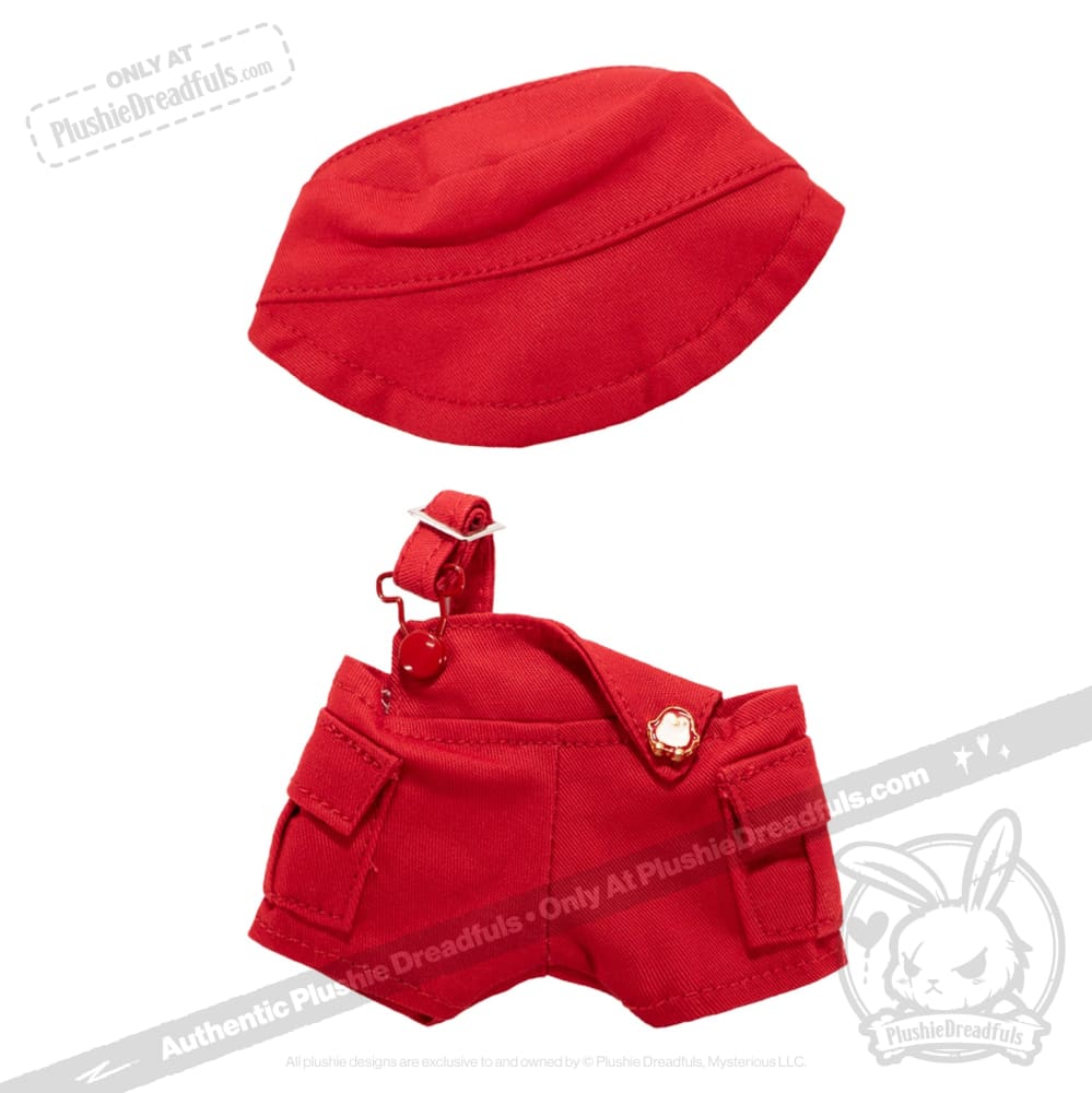 Mini Plush Outfit Red off the Shoulder Overalls (Copy) accessory