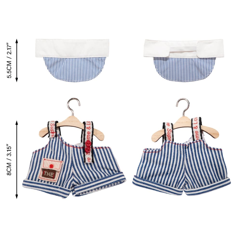 Mini Plush Outfit - Sling Striped Overalls accessory