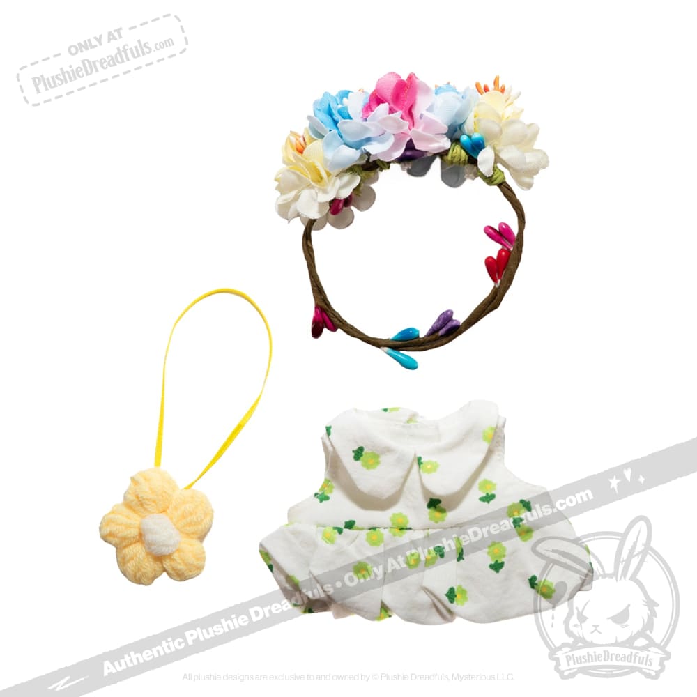 Mini Plush Outfit Spring Green Festival Dress accessory