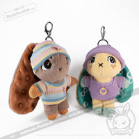 Load image into Gallery viewer, Mini Plush Outfit - Stripe Sweater and Beanie accessory
