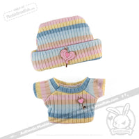 Load image into Gallery viewer, Mini Plush Outfit - Stripe Sweater and Beanie accessory
