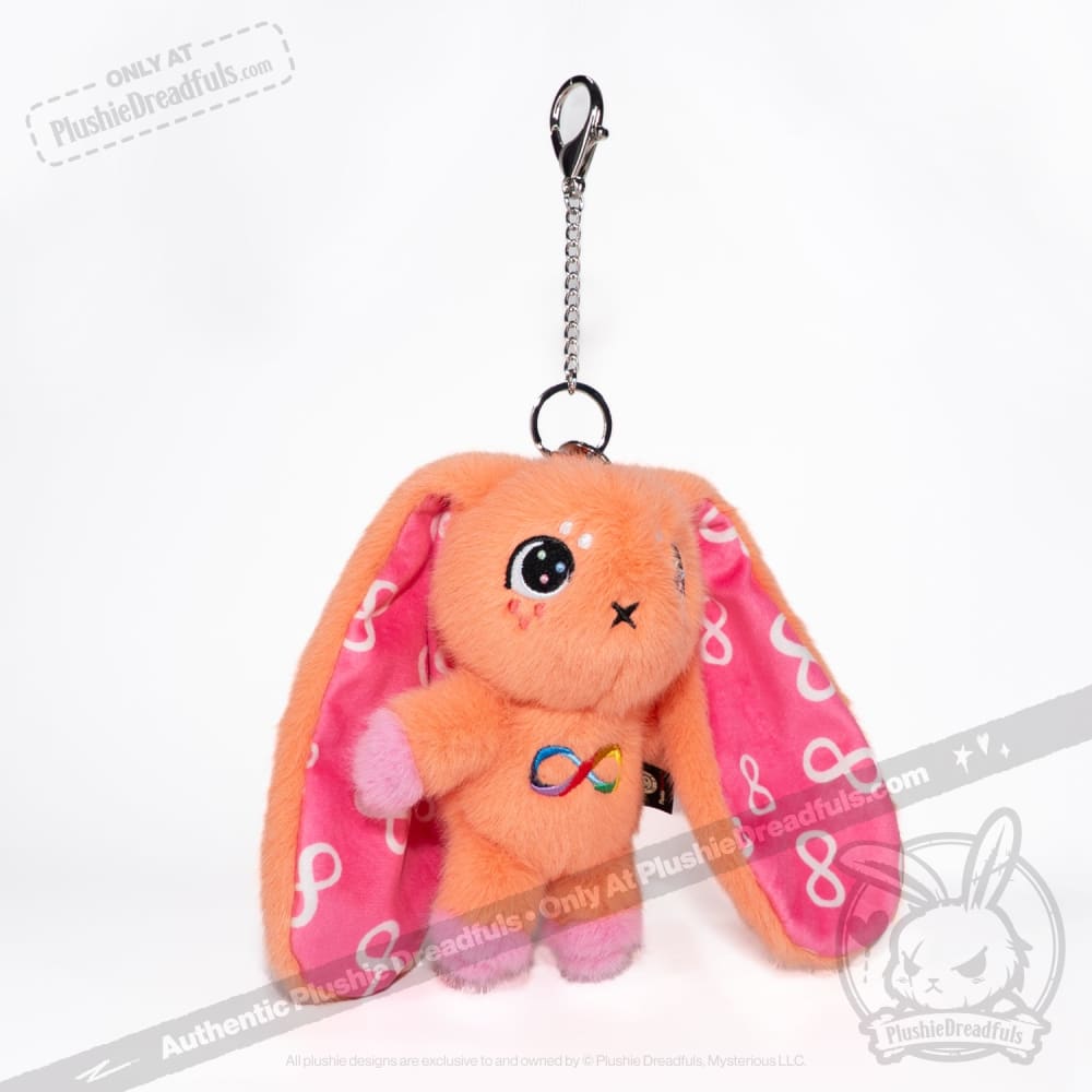 Orange Autism Rabbit Plush Keychain Accessory – Mysterious