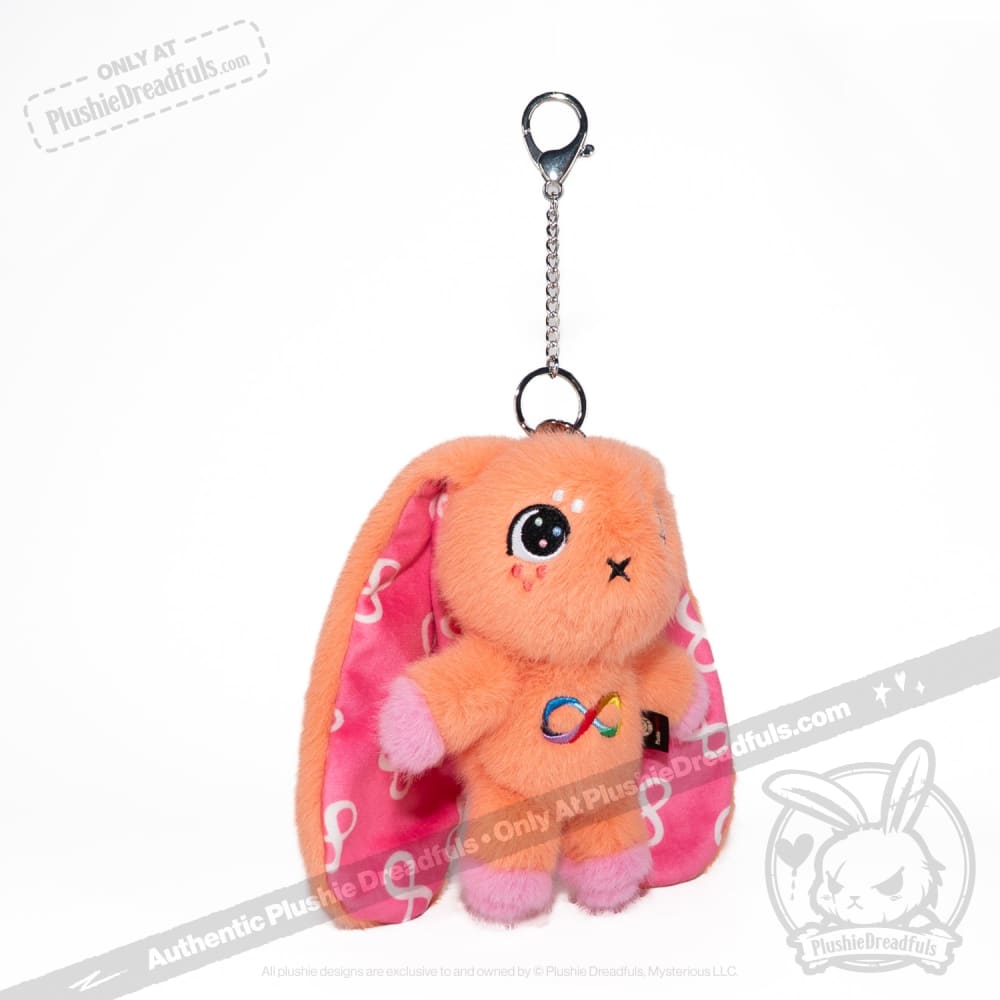 Orange Autism Rabbit Plush Keychain Accessory – Mysterious