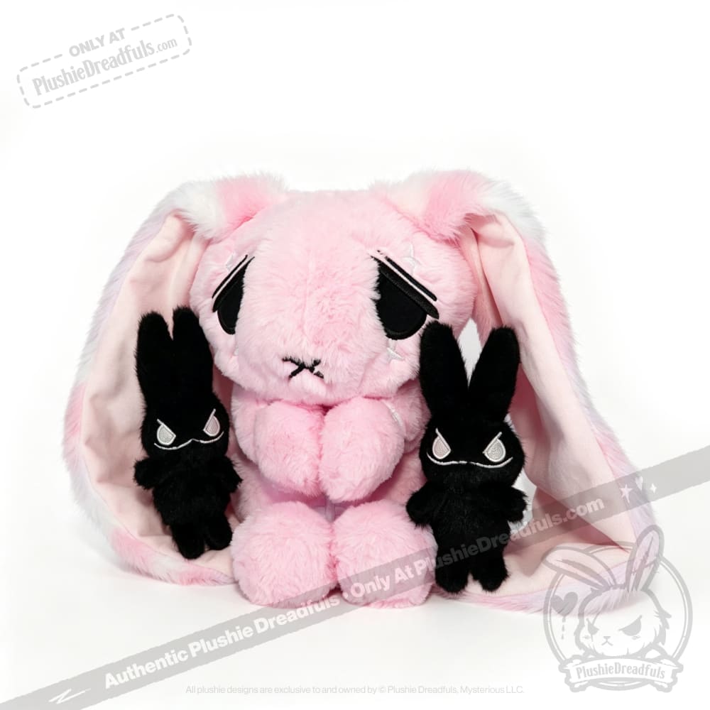 Pastel Pink Anxiety Rabbit Limited Edition - Plush Stuffed Animal - plush