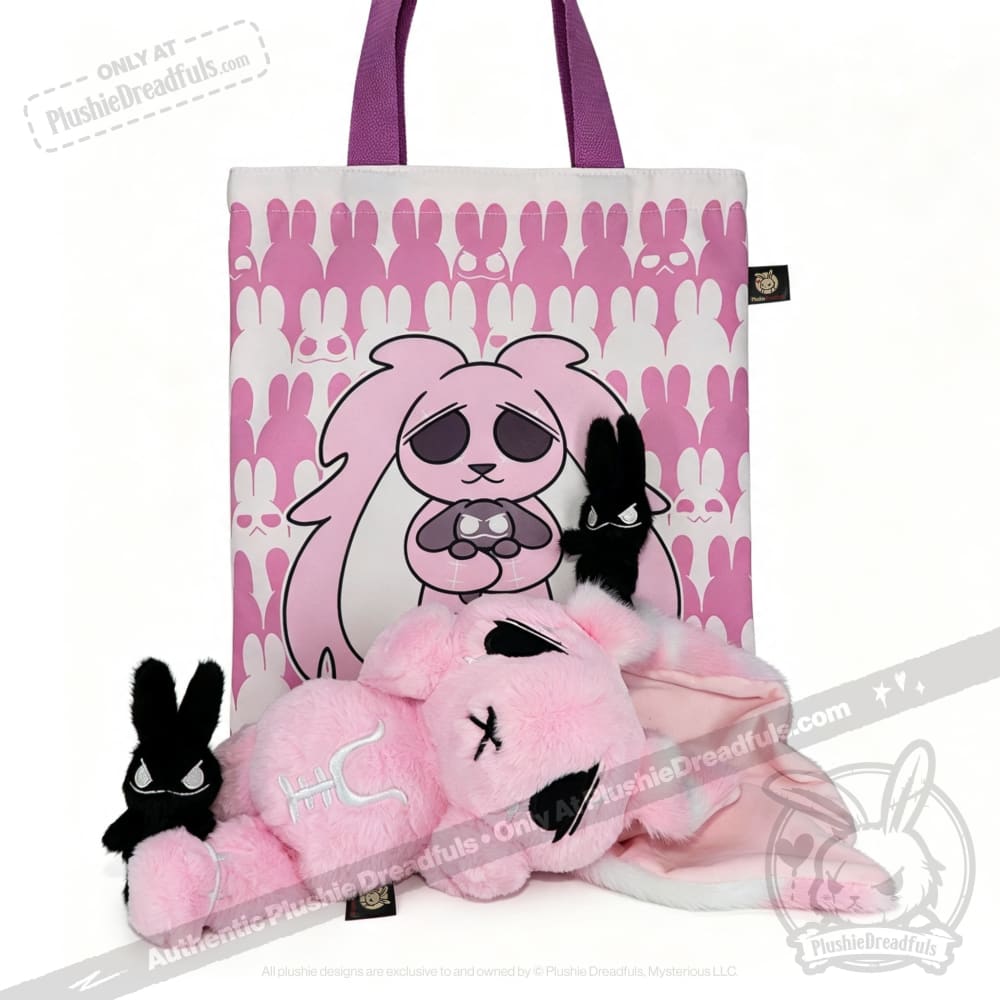 Pastel Pink Anxiety Rabbit Limited Edition - Plush Stuffed Animal - plush