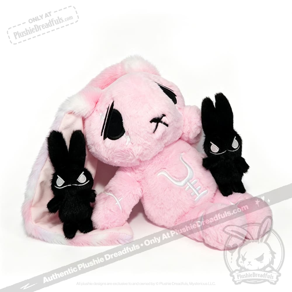 Pastel Pink Anxiety Rabbit Limited Edition - Plush Stuffed Animal - plush