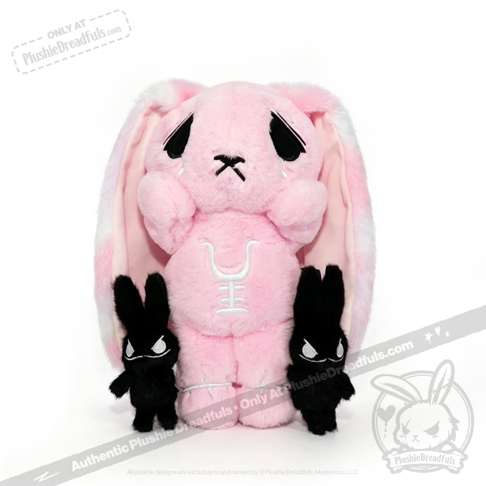 Pastel Pink Anxiety Rabbit Limited Edition - Plush Stuffed Animal - plush