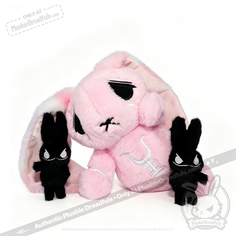 Pastel Pink Anxiety Rabbit Limited Edition - Plush Stuffed Animal - plush