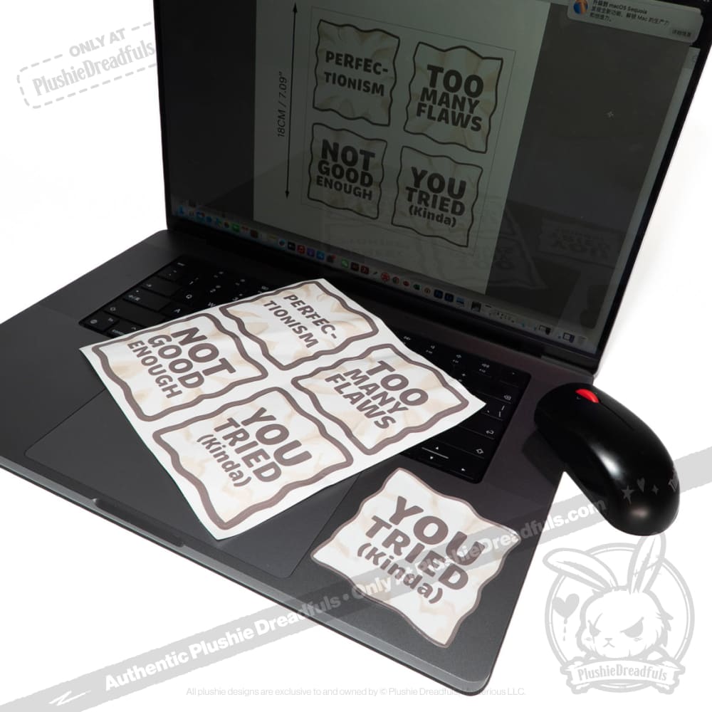 Plushie Dreadfuls Perfectionism Sticker Sheet sticker