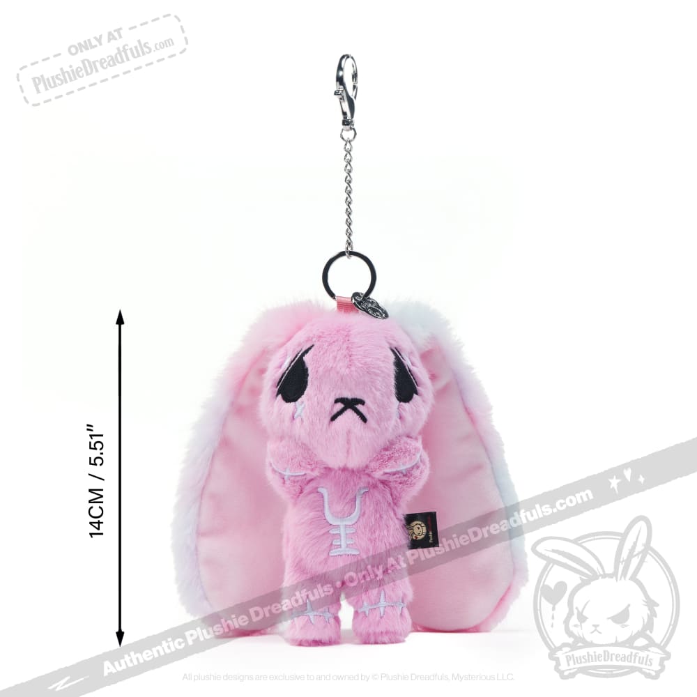 Plushie Dreadfuls - Pink Anxiety Rabbit Plush Keychain Accessory Keychain
