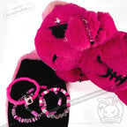 Plushie Dreadfuls -Pink Anxiety Rabbit Stacking Friendship Bracelet