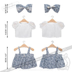 Plush Outfit -Blue Floral Jumper Skirt accessory