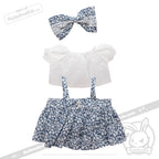 Plush Outfit -Blue Floral Jumper Skirt accessory