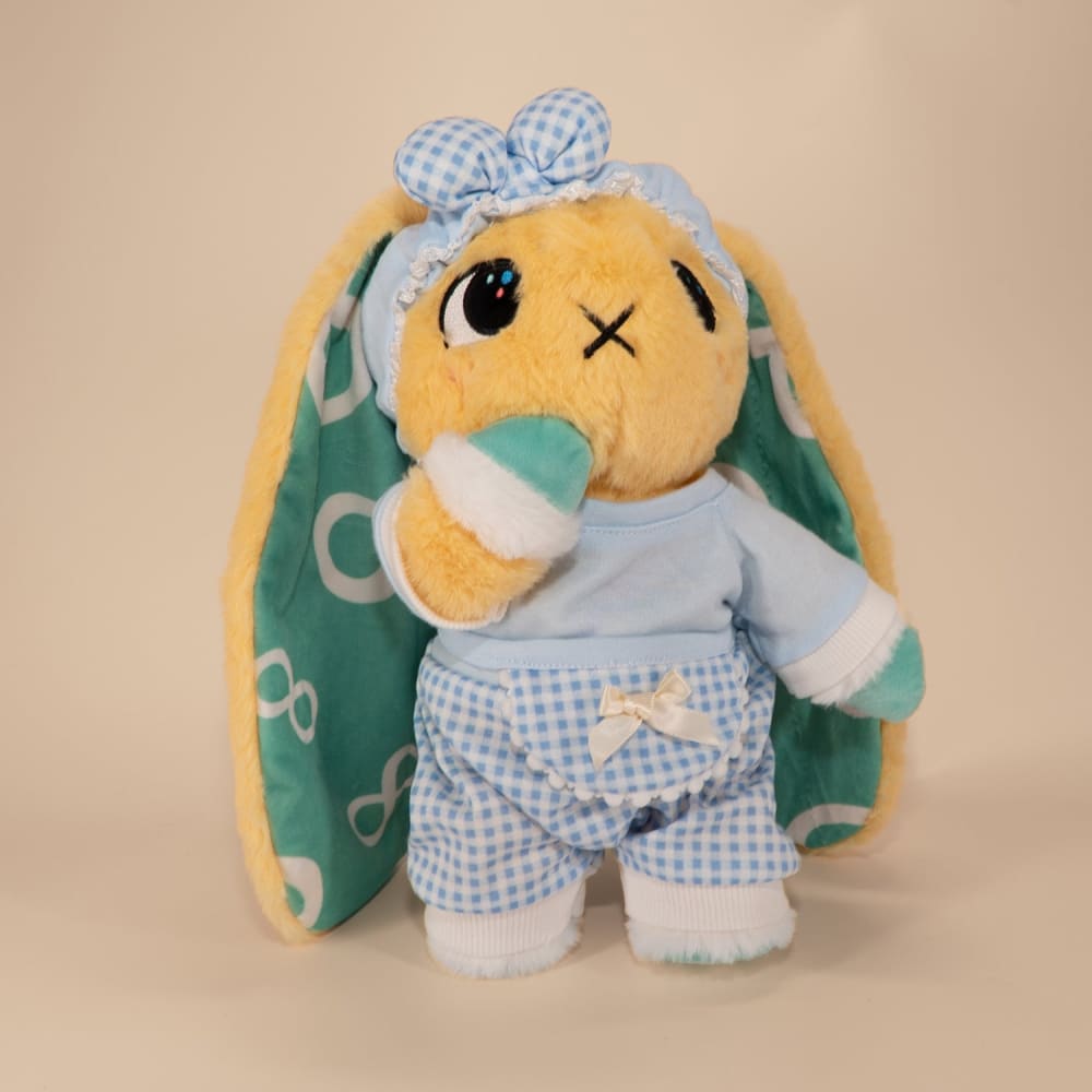 Plush Outfit - Blue Gingham Baby Outfit accessory