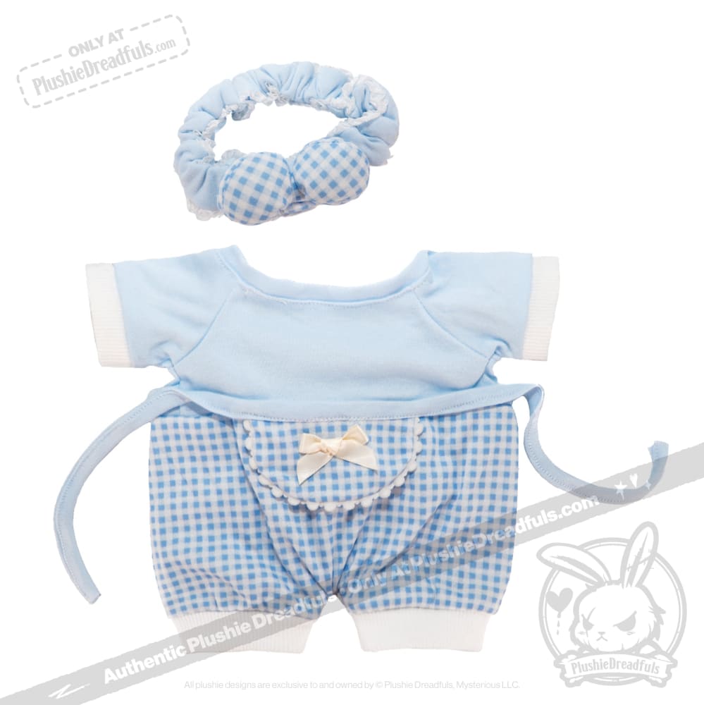 Plush Outfit - Blue Gingham Baby Outfit accessory