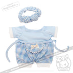 Plush Outfit - Blue Gingham Baby Outfit accessory
