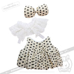 Plush Outfit -Cream with Black Hearts Dress accessory