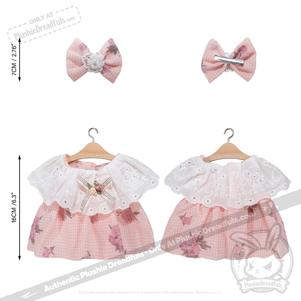 Plush Outfit -Dusty Rose and Lace Dress accessory
