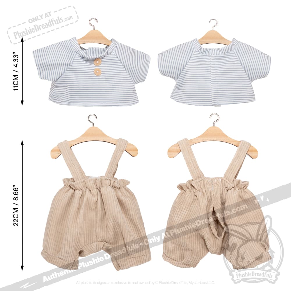 Plush Outfit - Fuzzy Brown Overall Outfit accessory