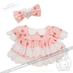 Plush Outfit - Pink Polka Dot Ruffle Dress Outfit accessory