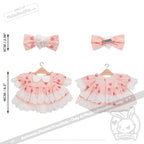 Plush Outfit - Pink Polka Dot Ruffle Dress Outfit accessory