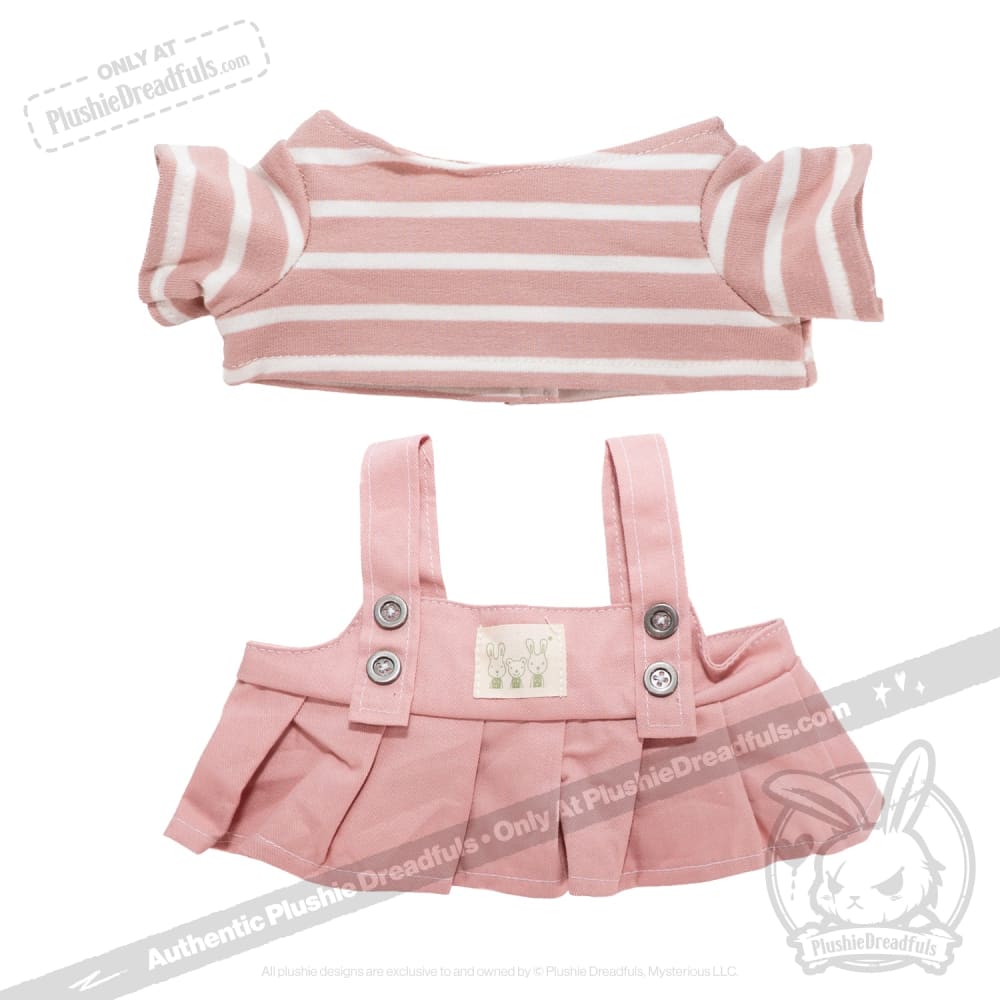 Plush Outfit -Pink Pumpkin Patch Skirt Overall Set accessory