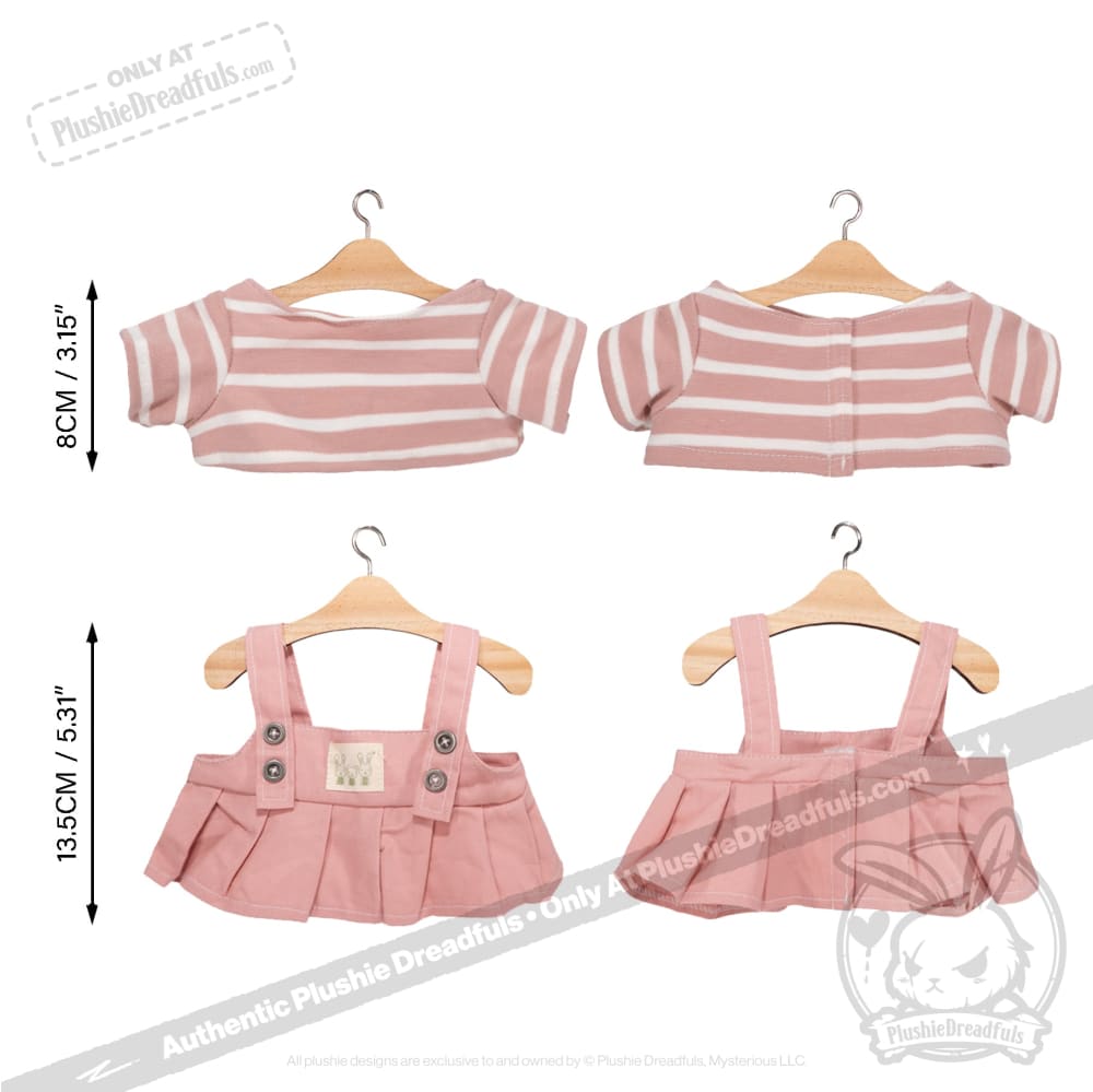Plush Outfit -Pink Pumpkin Patch Skirt Overall Set accessory