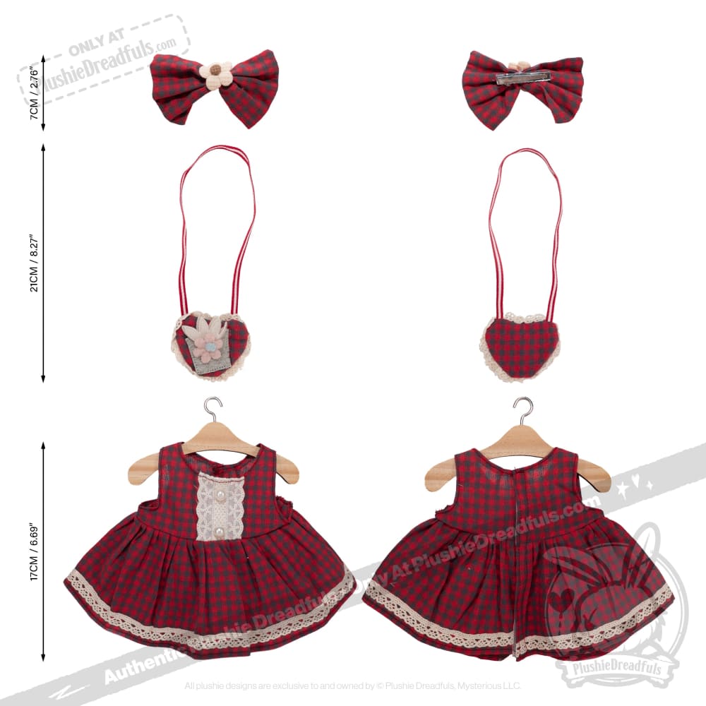 Plush Outfit -Red Hopscotch Dress accessory