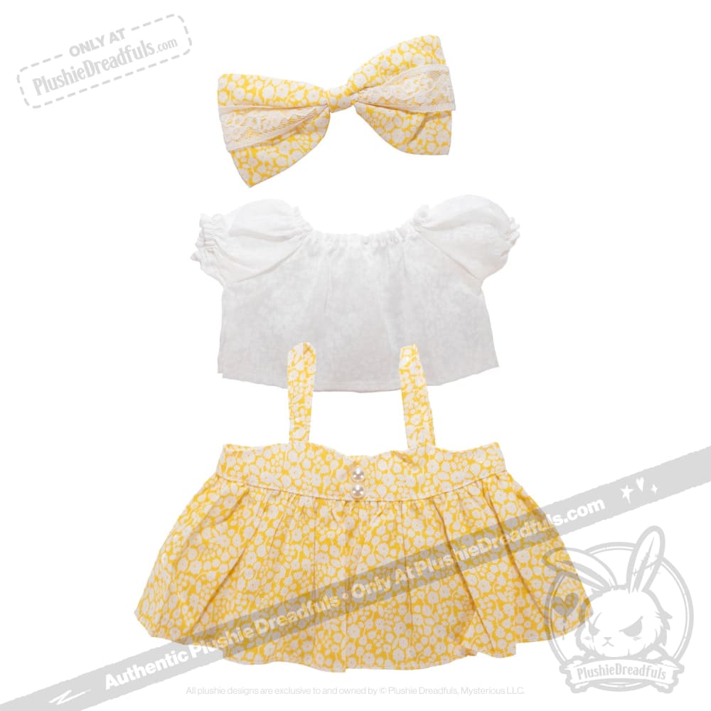 Plush Outfit -Yellow Floral Jumper Skirt accessory