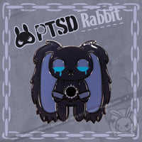 Load image into Gallery viewer, Plushie Dreadfuls - 2 Inch Enamel Pin Ptsd Pin
