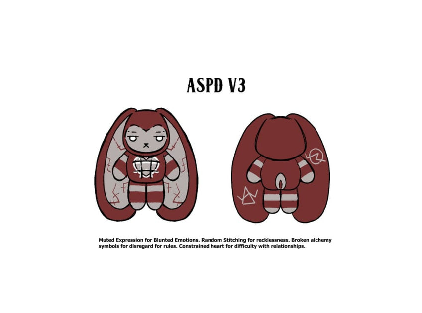 Plushie Dreadfuls - Antisocial Personality Disorder Rabbit V2 - Plush ...