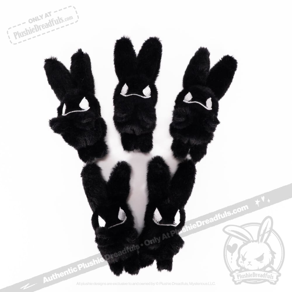 Plushie Dreadfuls - Anxiety Bunnies (Set Of 5) Plush Stuffed Animal Black Plush