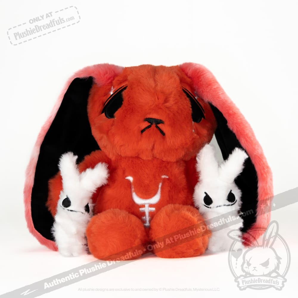 Plushie Dreadfuls - Black Anxiety Rabbit Plush Keychain Accessory