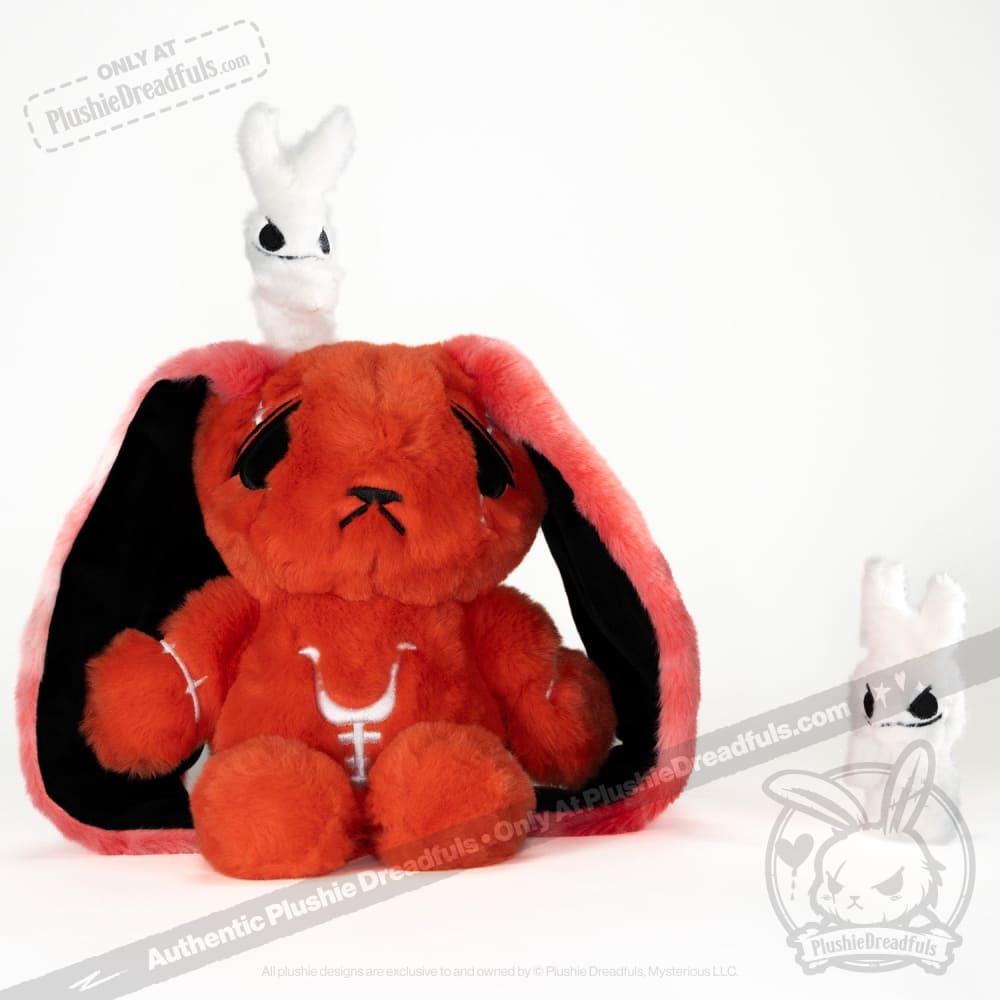 Mysterious Plushie Dreadful “Anxiety” Rabbit with 2 Mini rabbits hot BRAND NEW!