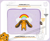 Load image into Gallery viewer, Plushie Dreadfuls Anxiety Rabbit Plush Zip Tablet Sleeve - Mysterious
