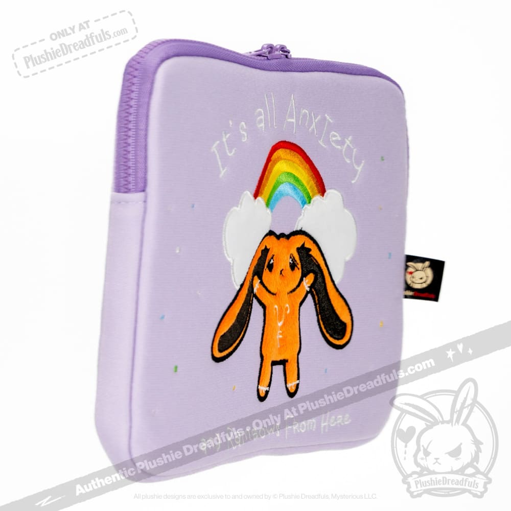 Plushie Dreadfuls Anxiety Rabbit Plush Zip Tablet Sleeve - Mysterious