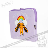 Load image into Gallery viewer, Plushie Dreadfuls Anxiety Rabbit Plush Zip Tablet Sleeve - Mysterious
